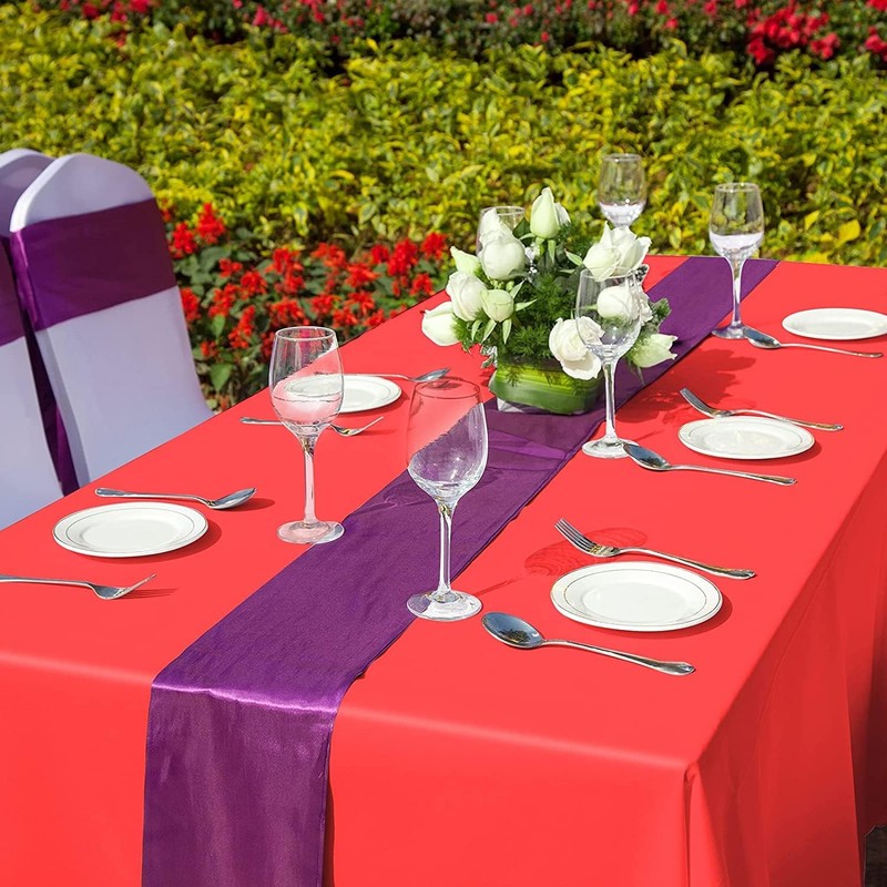 HiFEN 9ft x 4.5ft Plastic Tablecloth Rectangular Indoor-Outdoor Wedding Birthday