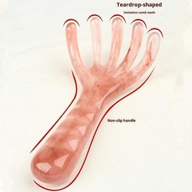 1개 헤드 마사지기 수동 두피 괄사 다섯 발톱 도구 빗 휴대용 핸드헬드 레진 릴렉스 선물용 [01 Apricot] 1pc Head Massager Manual Scalp Gua Sha Five Claw Tool Comb Portable Handheld Resin Relax Gift [01 Apricot]