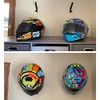 Pmsanzay 2 Pack Motorcycle Helmet Hook Multi-Purpose Jacket Hanger Keys Bags Holder Wall Mount Rack Cloth Display Rack Hat Hook for Home Kitchen Door Cabinet - Hardware Included Easy to Install.