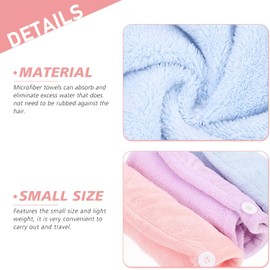 Toalla Absorbente Cabello 3 Piezas Coral Fleece para Mujeres Secado Rápido, Fácil de Fijar el Cabello, Portátil, Envoltura para Cabello Seco, Uso Diario