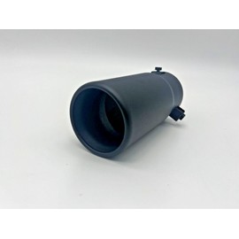 Matt Black Rolled Tip Exhaust 76mm Exit Fits 40mm - 70mm Stainless Steel