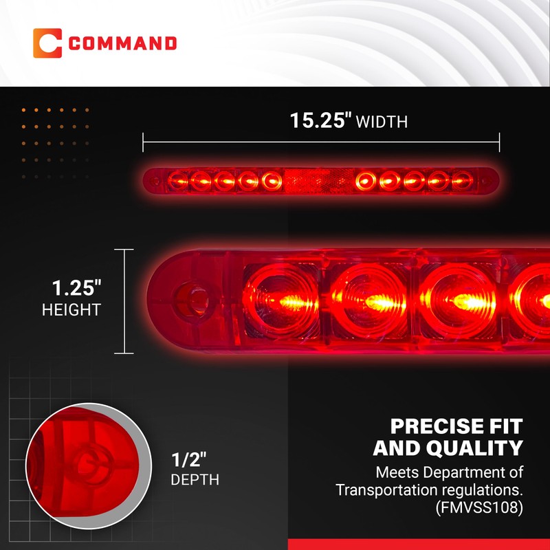 Command Electronics 12V LED Surface Mount Stop, Turn, & Tail