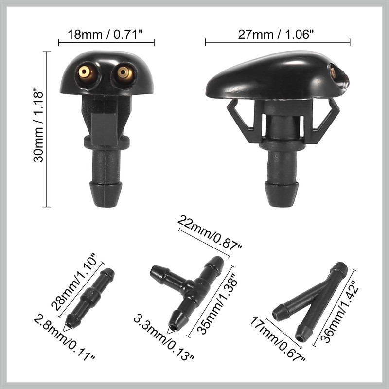 RATCHROLL Front Windshield Washer Nozzle Sprayer Kit for Nissan Frontier