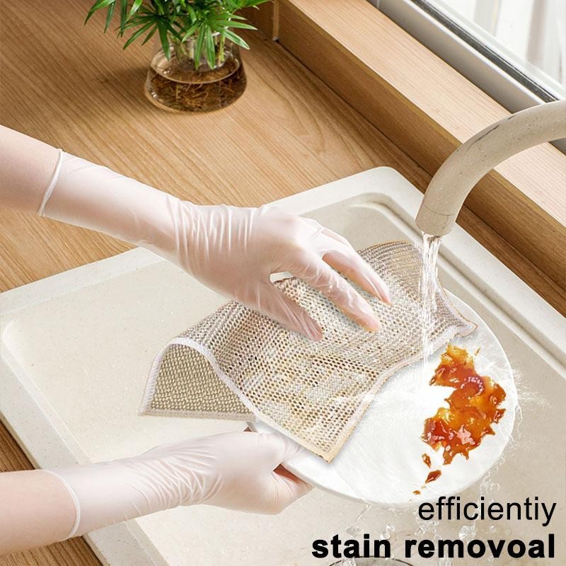 Silver Removable Non-Scratch Wire Dishwashing Rags 20 PCS for Wet