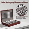Gernshe Mahogany Wooden Silverware Box Storage,Silverware Chest without Silverware,Silverware Case