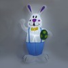 6.5FT High Easter Blue Bunny Holding Easter Egg Inflatable Yard