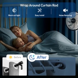 Nickel Blackout Curtain Rod,Wrap Around Curtain Rods For Windows 34 to 95 inch,1 Inch Diameter Adjustable Heavy Duty Curtain Rods for Bedroom For Sliding Glass Door