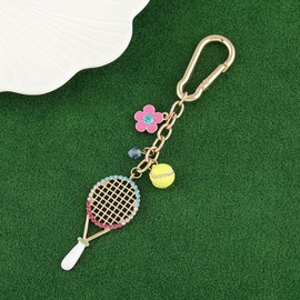 Madison Tyler Tennis Cute Sport Keychains for Women | Bag Charms for Handbags | Gold Plated Purse Charms for Handbags Decor Backpack Bag Trendy