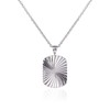 ZAVANA Simple Silver Rectangular Medallion Necklace for Women and Teenage