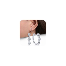 Small Earrings 925 Sterling Silver Hoop Earrings for Women Huggie Cartilage Earring Cute Mini Thin Small Cubic Zirconia Lightweight Cartilage Hoop Earrings Cuffs Earrings