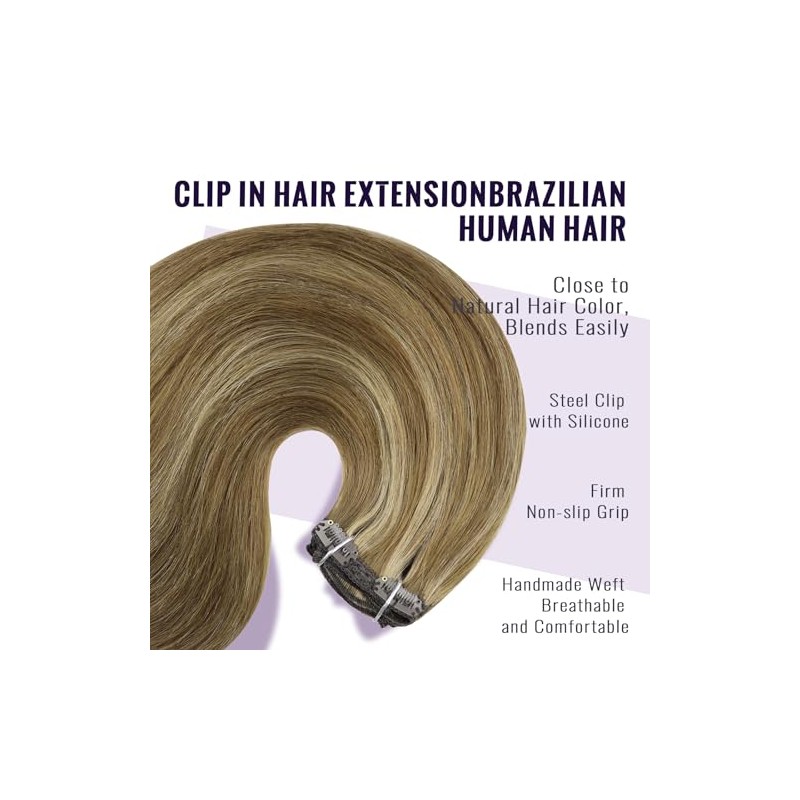 Fshine Extensiones Clip 35 cm 120 g 7 pcs Cabello