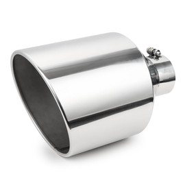 A-KARCK Exhaust Tip 4" Inlet to 10" Outlet, 15" Overall Length Polishing Bolt On Exhaust Tailpipe Tip Protect Tailpipe