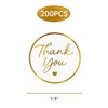 1.5" Gold Thank You Stickers, 200 Pcs Self-Adhesive Envelope Seals