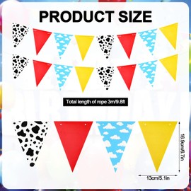 4pcs Cartoon Story Party Decorations, Colorful Paper Cartoon Story Happy Birthday Banner Cute Triangle Pennant Flags Garland Streamers for Birthday Party Baby Shower Indoor Outdoor Decors