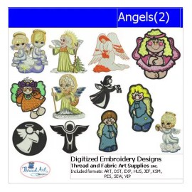 ThreadArt Embroidery Design Set - Angels(2) - 12 Designs - 9 Formats - USB Stick