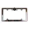 Premium Firefighter Diamond Metal License Plate Frame Cover - Weatherproof