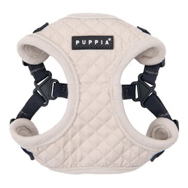 Puppia Irvin Comfort Dog Harness Step-in Warm Winter Diamond Pattern Adjustable Neck and Chest for Small and Medium Dog, Cream, X-Large