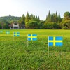 Newperlite Sweden Stick Flag Swedish Small Mini Hand Held Flags
