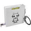 Azeeda 'Cute Love Robot with Hearts' Keyring Tape Measure/Spirit Level