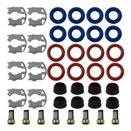 8 Set Fuel Injector Repair O-rings Seal Filter Gasket Rebuild Kit for 2001-2007 Chevy Silverado 1500 4.8L 5.3L Repl.# 17113553 25317628 by Acupress