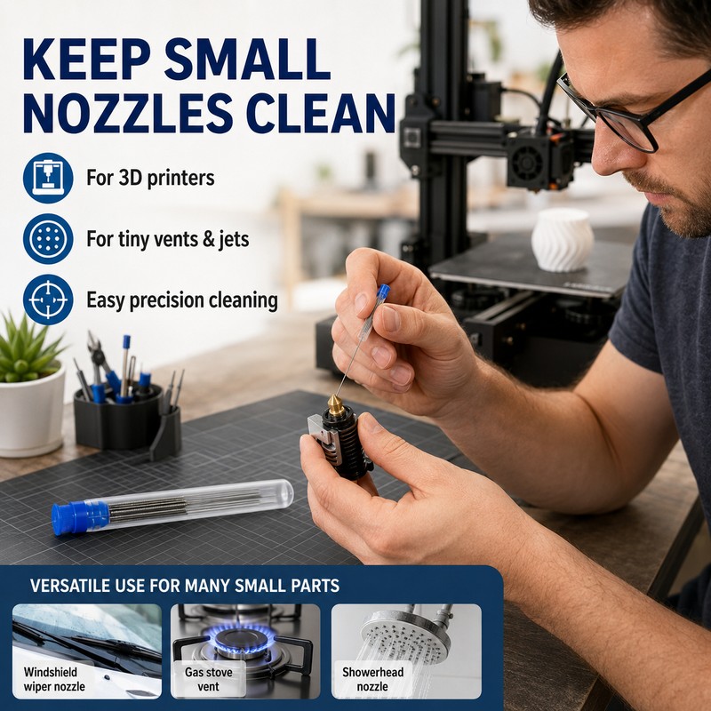 Stainless Steel Cleaning Needle Kit for Nozzles – 0.4mm Detail