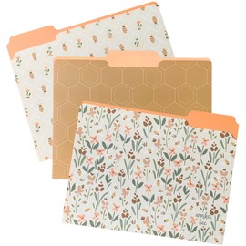 Steel Mill & Co Cute File Folders, Set of 9, Document Organizer for Filing Cabinet, Decorative Letter Size Files, Bees
