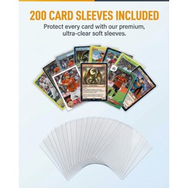 X PRO 1000+ Card Binder - Comes with 200 Card Sleeves | Compatible with TCG, Sports, MTG & More - Ringless Trading Card Binder | 1000 Pockets | TCG Binder