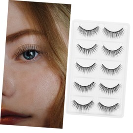 NOLITOY 5 Pairs False Eyelashes Eyelash 3d Eyelashes Handmade Eyelashes Cross Eye Lashes Faux Dramatic Eyelashes Hair Eye Lashes False Lashes Voluminous Eyelashes Black Artificial Fiber