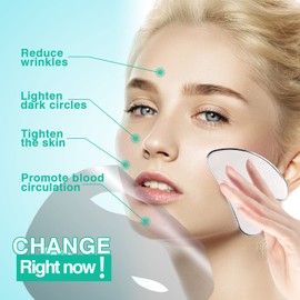 Gua Sha Stainless Steel Heart Shape Scratch Massage Tool for Face, Eyes, Neck for Skin Care, Beauty and Relaxation of Body Muscles (Stainless Steel)