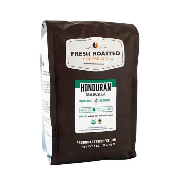 Fresh Roasted Coffee, Fair Trade Organic Honduran Marcala, 5 lb