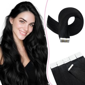 SEGO Pro 20 Pieces Tape Real Hair Extensions Red Brown Extensions Tape Real Hair Invisible Hair Extensions Real Hair 45 cm #01