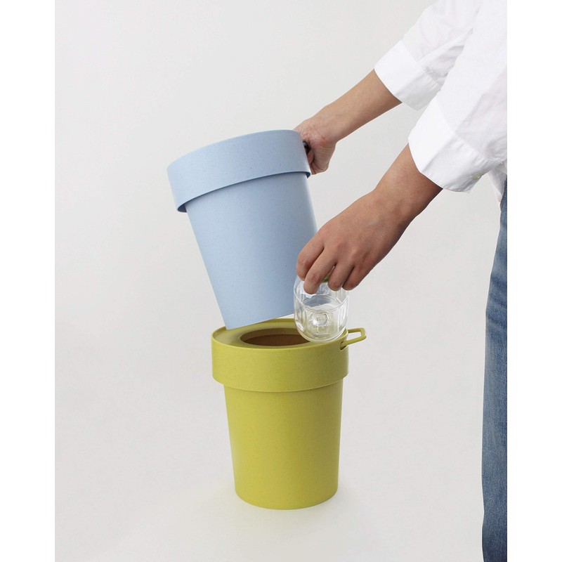 Way-be 239970 TapTrash Trash Can with Hidden Bag, Smoky Blue,