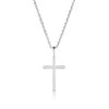 Simple Plated Cross Necklace for Women | Lightweight Adjustable Rhodium