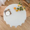 NLMUVW White Round Linen Tablecloth 48 Inch, Rustic Textured Table