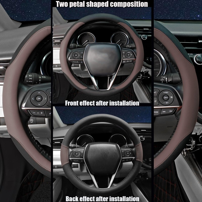 Mihecor Steering Wheel Cover Standard Size Medium 14.5-15 inch, Breathable