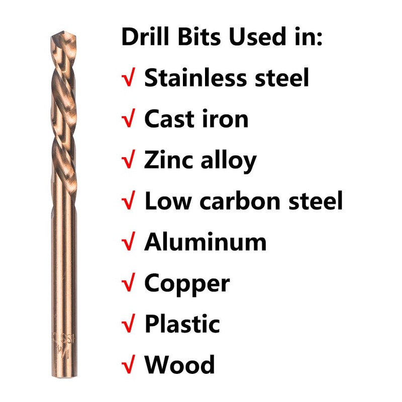 VALYRIANTOOL 5PCS 1/8" M35 Cobalt Left Hand Drill Bits Set
