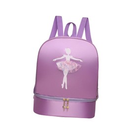 Ballet Dance Backpack with Separate Shoe Compartments Cute Portable Girls Ballerina Bag Handbag for Latin Dance Travel Sports, A