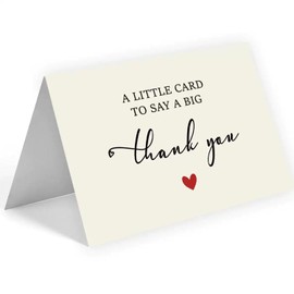 Thank You Cards, Pack of 4, Bulk Thank You Notes with Envelopes, Great for Watercolor, Weddings, Baby & Bridal Showers, Graduations, Funeral (Peach Heart)