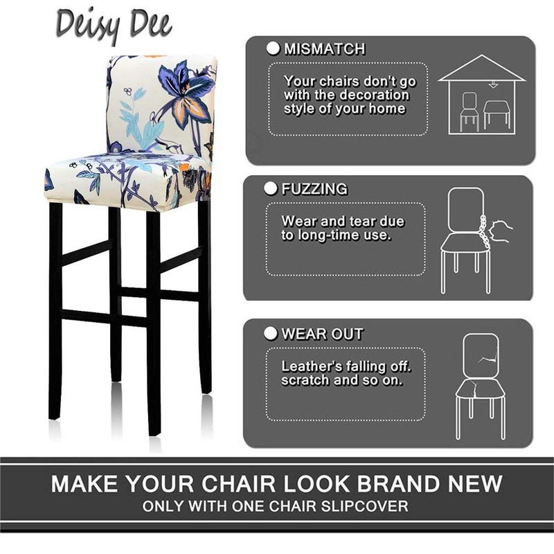Deisy Dee Stretch Slipcovers Chair Cover for Counter Height Side