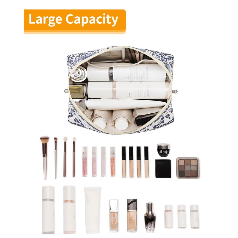 Large Makeup Bag Zipper Pouch Travel Cosmetic Organizer for Women