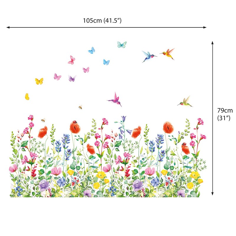 DECOWALL SG-2114 Garden Flowers Wall Sticker Decor Kindergarten Nursery Room