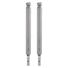 sourcing map 2pcs Ball End Hex Screwdriver Bit 10mm (H10.0) Tip 1/4" Hex Shank 150mm (6") Long Magnetic Ball Head Bits Industrial Grade S2 Steel Metric Screw Driver Bit