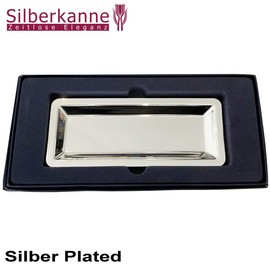 SILBERKANNE Pen Tray 20 x 8 x 1 cm Premium Silver Plated Elegant Silver Plated in Top Workmanship Ready to Give as a Gift with Stylish Gift Packaging