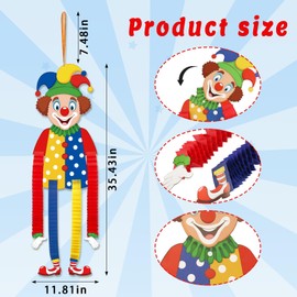 ALIBBON 2 Pieces Clown Carnival Hanging Decorations Circus Clown Performer Hanging Decor for Carnival Party Favors Clown Decor for Circus Theme Birthday Party Supplies