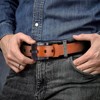 MACBORO Full Grain Leather Belts for Men Non Metal Nickel