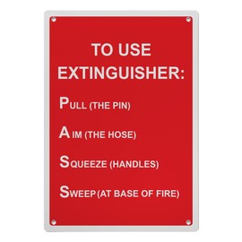 To Use Extinguisher: Pull (The Pin) Sign, 8.5 x 11 in" OSHA Compliant Fire Extinguisher Sign, Weatherproof Plastic, UV resistant & Easy-to-Read Signage