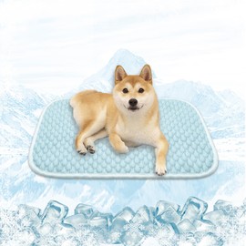 MICROCOSMOS Dog Sleeping Pad & Pet Cooling Mat- Breathable Bubble Surface, EZ Clean. Keep Cooling for Pets, Kids and Adults in Summer.(BlueWhite, 28" x 22")