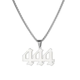 YTDYTD Custom 444Stainless Steel Necklace, Hiphop Punk Rock Pendant Titanium Jewelry, Numerology Gift for Women & Men (444)