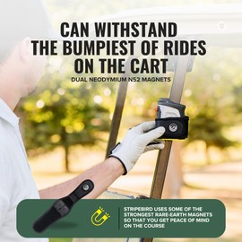 Stripebird - 2.0 Slim Golf Magnetic Rangefinder Strap (Black - Form Fitting & No Buckle Strap) - Golf Range Finder Magnetic Strap - Range Finder Golf Magnetic