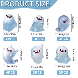 YCHYAN Pack of 20 Ghost Mini Animals Lights, Mini Figures Lights, Mini Ghost Small Figures, Mini Ghost Lights, Garden Decoration, DIY Micro Landscape Scene, Home Decoration DIY